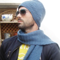 Conjunto gorro/bufanda azul